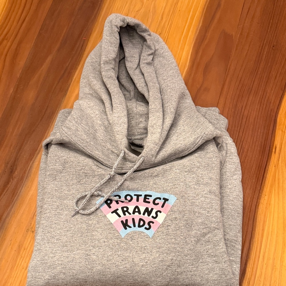 Protect Trans Kids Gray Hooded Sweatshirt